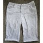 HEARTS OF PALM WOMAN White Stretch Capri Denim Jeans Plus Size 22W