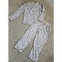 ADONNA Gray Floral Print Soft Flannel Pajamas Ladies Petite Large