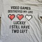 WALNUT & 39th Gray Video Games Novelty Short Sleeved Tee Mens MEDIUM