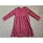 NWT Vintage JM RAGS Burgundy Floral Print Long Sleeved Dress Girls Size 10-12