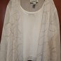 ANOTHER THYME White Tank With Silver & Gold Accented Over Blouse 3X XXXL