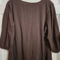 JUST MY SIZE Brown BOHO Style Beaded Accent Pullover Tunic Womans1X 16W