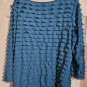 ELEMENTZ Turquoise Blue Ruffles and Sequins Long Sleeved Top Womans 2X XXL