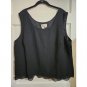 ADRIANNA PAPELL Lined Black Tank Womans Size 22W  Scalloped Hem