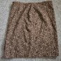 Ann Taylor LOFT Brown Animal Print Fully Lined Wool Skirt Ladies Size 14