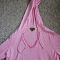 LANDS END Pink Pinstriped Hooded Long Sleeved Pullover Ladies XL 18 - 20