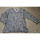 APT 9 Gray and Black Animal Print Long Sleeved Top Womans Plus Size 2X XXL