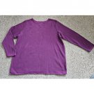 WOMAN WITHIN Purple Waffle Weave Long Sleeved Top Plus Size 1X 22 24