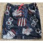 ROUTE 66 Stars and Stripes Print Lace Front Denim Skirt Girls Size 7