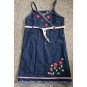 Vintage Embroidered Denim NO KIDDING Sundress Jumper Girls Size 7-8