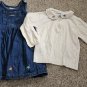 OSH KOSH Denim Jumper Matching Long Sleeved Top Girls Size 3T Pockets