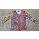 SWEET JANE Pink Boho Flowers and Sequins Top Girls Size 10