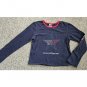 TOMMY HILFIGER Navy and Red Long Sleeved Top Girls M Size 8