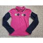 IZOD Pink Argyle Layered Look Long Sleeved Rugby Top Girls Size 16