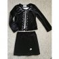 AMY BYER Black Velour Sparkly Flowers Skirt Set Girls Size 8-10