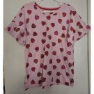 CELEBRATE! Pink Candy Hearts Short Sleeved Top Girls Size 10-12