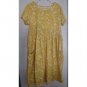 WONDER NATION Yellow Floral Print Short Sleeved Dress Girls Size 10-12 Pockets