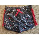 CELEBRATE! Red White Blue Fireworks Print Athletic Shorts Girls Size 10-12