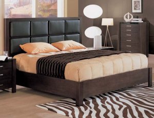 Samone Modern Platform Bed with Upholestered Headboard