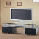 Ada Black Drawers and Clear Glass Tv Stand