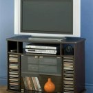 Antonia Cappuccino Glass Doors Tv Stand