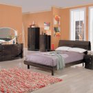 Victoria Wenge Finished Modern Bedroom with Headboard Storage