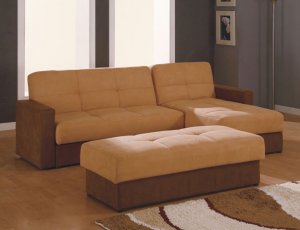 GF-F017 // Modern Microfiber Sectional With Storage Compartments