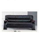 Grandiose Curvy Wood and Leather Sofa   gl usa