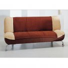 Engelmann Modern Beige and Brown Microfiber Click-Clack Sofa Bed