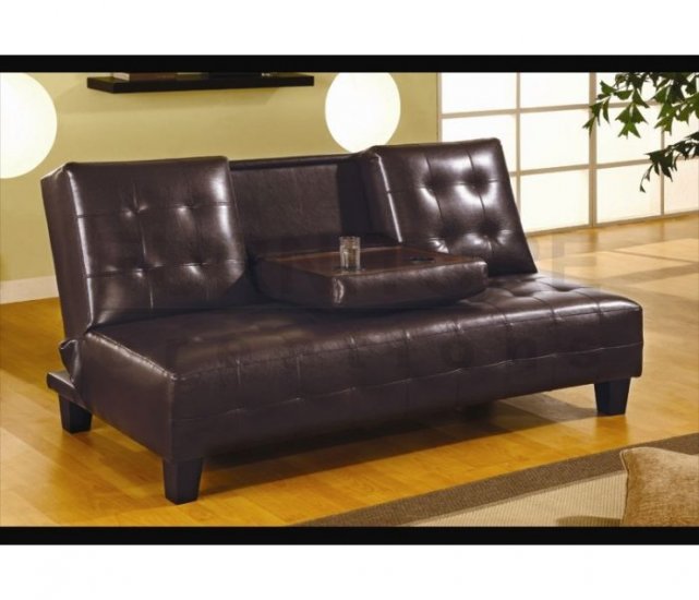 Nella Dark Brown Leather Sofa Bed 300153