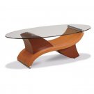Dallas Coffee Table with an Oval Glass Top