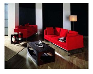 Red 3-Piece Sofa Set