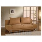 Gb-F024 // Armless Brown Microfibre Sofa Bed With Storage Compartment