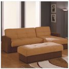 Gb-F017 // Sectional Sleeper Sofa in Beige and Brown Microfiber