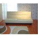 JM-Slick //  White Contemporary Leatherette Sofa-Sleeper Slick