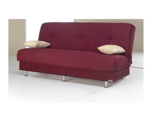 KLM-Jenna_f_brg  //  Jenna Sofa Bed Fabric Burgundy  W/ STORAGE