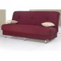 KLM-Jenna_f_brg  //  Jenna Sofa Bed Fabric Burgundy  W/ STORAGE