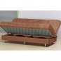 KLM-Jenna_f_br // Sofa Bed Microfiber Brown W/ STORAGE