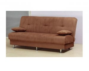 KLM-Jenna_f_br // Sofa Bed Microfiber Brown W/ STORAGE