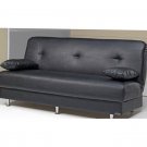 KLM-Jenna_l_bk // Vinly Black Leather Jenna Sofa Bed W/ STORAGE