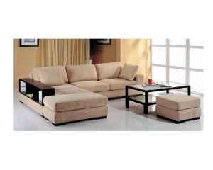 BH Telus // Telus Modern Sectional Sofa with Ottomans & Bookcase