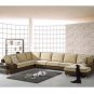 Eho-S406A // Leather and Microfiber Solid Oak Frame Bertino Sectional Sofa