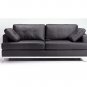 Black Full Leather Sofa with Included Throw Pillows  //  Eho-A766