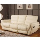 Comfortable Cream Leather Sofa With Adjustable Footrest Lotus  // CR-Lotus