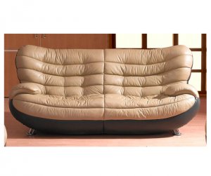 Contemporary Half Leather Sofa Brooklyn Heights  //  Model: ESF-2067
