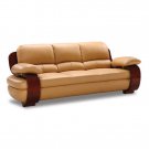 Curvaceous Wood Framed Comfortable Leather Sofa 965  // GF-965