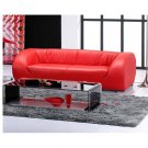 Designer Modern Sofa in Cherry Red Leather  //  Eho-1191