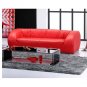 Designer Modern Sofa in Cherry Red Leather  //  Eho-1191