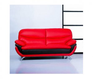 Elegant Modern Jonus Leather Sofa red and black // BH-Jonus