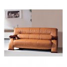 GF-2033 // Grandiose Curvy Wood and Leather Sofa